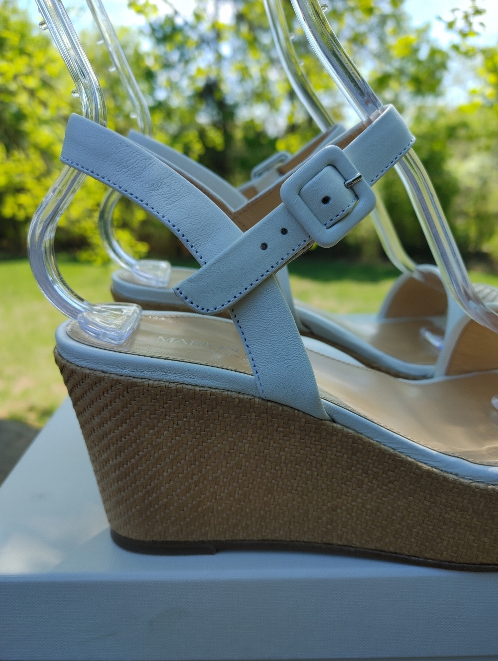 Marion Parke Imogen Wedge Sandals, White 38.5 - Picture 5 of 16